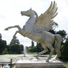 Cavalo de bronze da decoração do parque da alta qualidade com estátua das asas